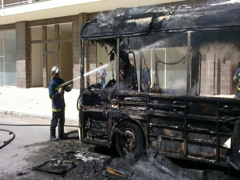 Κάηκε ολοσχερώς λεωφορείο του ΟΑΣΘ