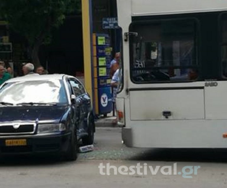 Λεωφορείο του ΟΑΣΘ συγκρούστηκε με ταξί