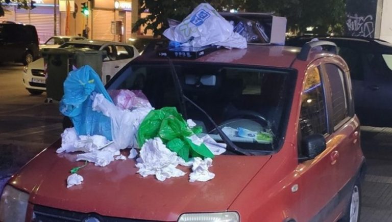 Θεσσαλονίκη: Αντί για κλήση, τον γέμισαν σκουπίδια! (pics)