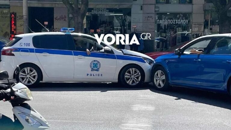 Περιπολικό συγκρούστηκε με ταξί στο κέντρο της Θεσσαλονίκης (video)