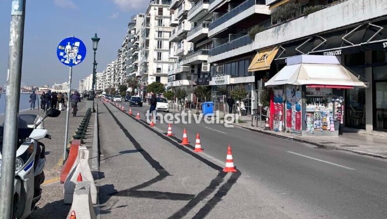 Θεσσαλονίκη: Ξεκίνησε η απομάκρυνση του ποδηλατόδρομου από τη Λεωφόρο Νίκης (video)